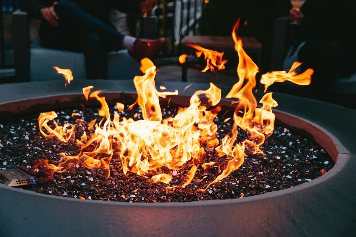 Fire pit on the Cheever Tavern patio